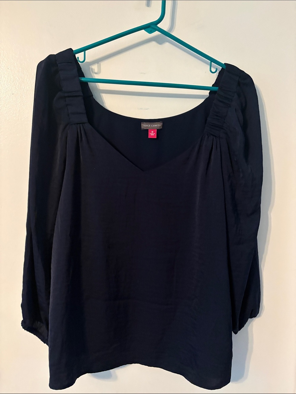Vince Camuto Deep Navy V-Neck Long Sleeve Blouse